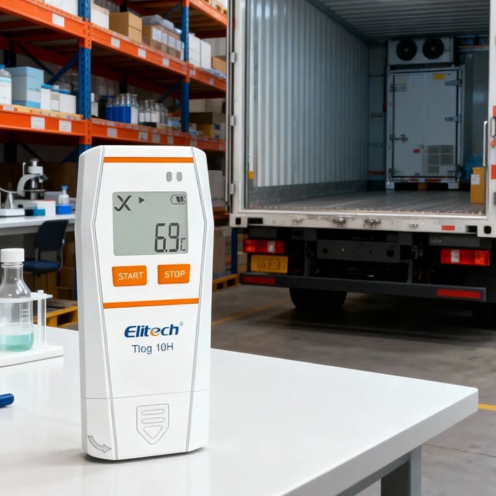 Tlog 10/10H Digital Temperature Data Logger Reusable Temperature Humidity Recorder PDF Report USB Port 32000 Points LCD Display