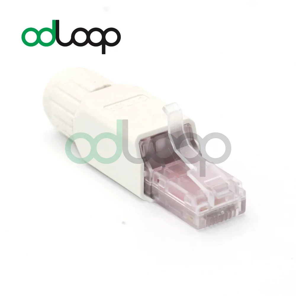 Odحلقة RJ45 8P8C Unshield المجال Cat6/6A أداة أقل تجعيد موصل إنهاء التوصيل ل 23AWG الصلبة تركيب كابل