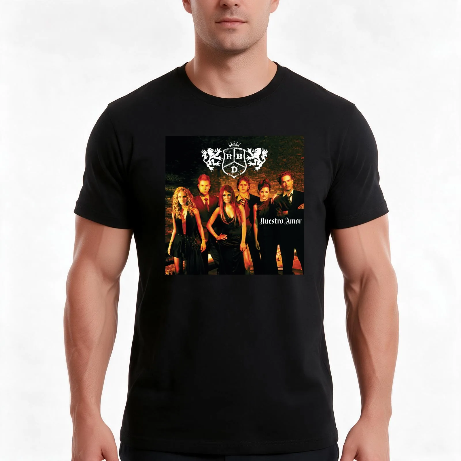 RBD NUESTRO AMOR T-Shirt, Summer Casual Cotton Tee, Oversized Streetwear Tops, Vintage Graphic Print, Loose Fit Short Sleeve