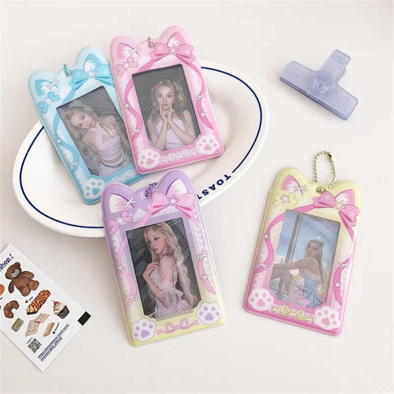 Cartoon 3 Inch Transparent Card Holder Idol Card Postcard Card Holder Collector Card Card Bag Photocards Holder Album Photo