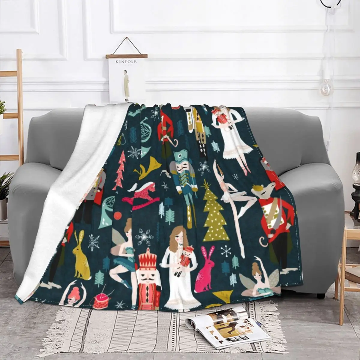 Christmas The Nutcracker Blankets Breathable Soft Flannel Summer Ballet By Andrea Lauren Throw Blanket for Sofa Car Bed