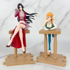 Mô hình hình hành động anime One Piece, Luffy, Ace, Nami, Hancock, vị trí quán bar, tư thế ngồi, bộ sưu tập búp bê PVC, quà tặng đồ chơi cho trẻ em Dây đeo mô hình tư thế bán hàng chính - №4