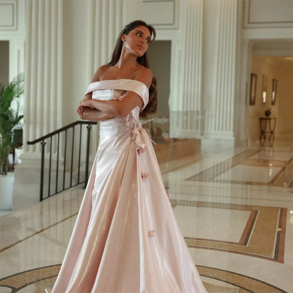 

Prom Dress Formal Saudi Arabia Dearin Off-the-shoulder A-line Floor Length Skirts Applique Bespoke Occasion Dresses Evening Gown