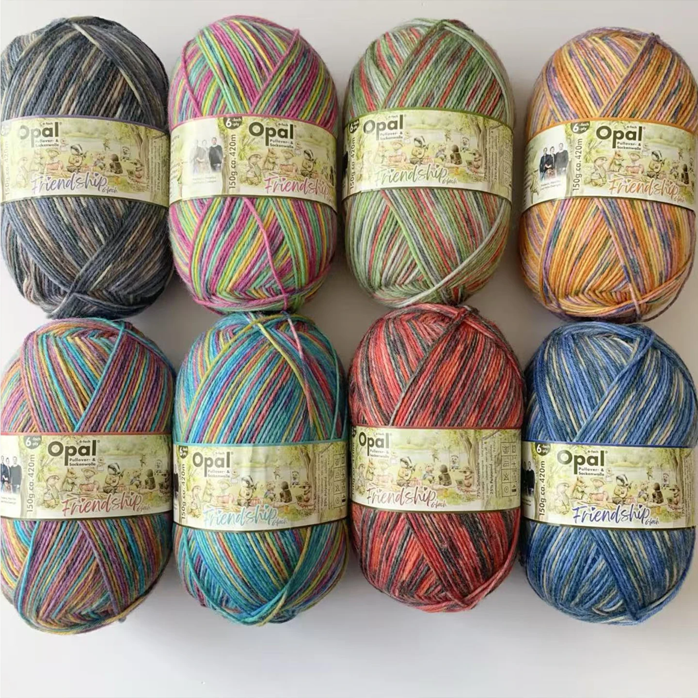 

1*150g ball Opal Friendship 6-fach 75% wool, 25% polyamide/ Nylon socks knitting yarn