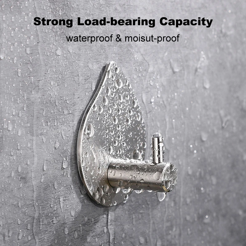 304 Stainless Steel Wall Hook for Bathroom and Kitchen, Self Adhesive Hooks for Towels, Robe Hanger, Shower Organizer