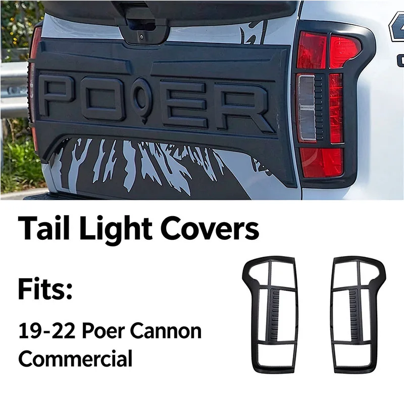 For Great Wall Gwm Poer Cannon P30 2019-2026 Rear Tail Light Cover ABS Tailight Protector Guard Frame Car Exterior Accessories