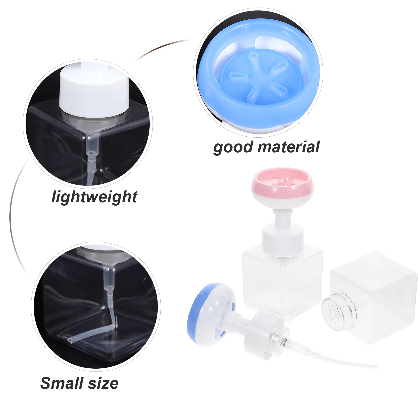 

2Pcs Press-Type Foaming Bottle Portable Travel Dispenser for Shampoo Conditioner Facial Liquid Soap Foam Pump Bottle