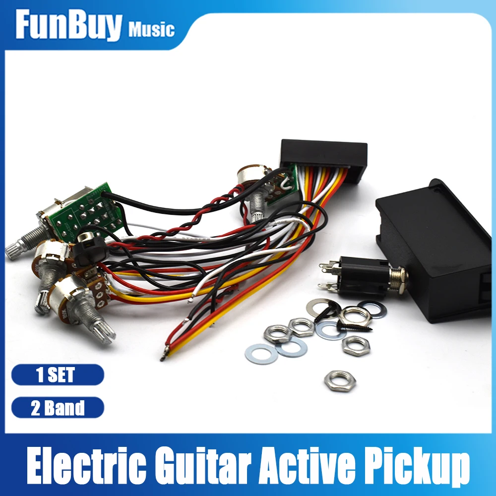 2 Band Active EQ Equalizers Electric Bass Preamp Circuit Pickup Replacement for Active Bass Pickup Bass Guitar