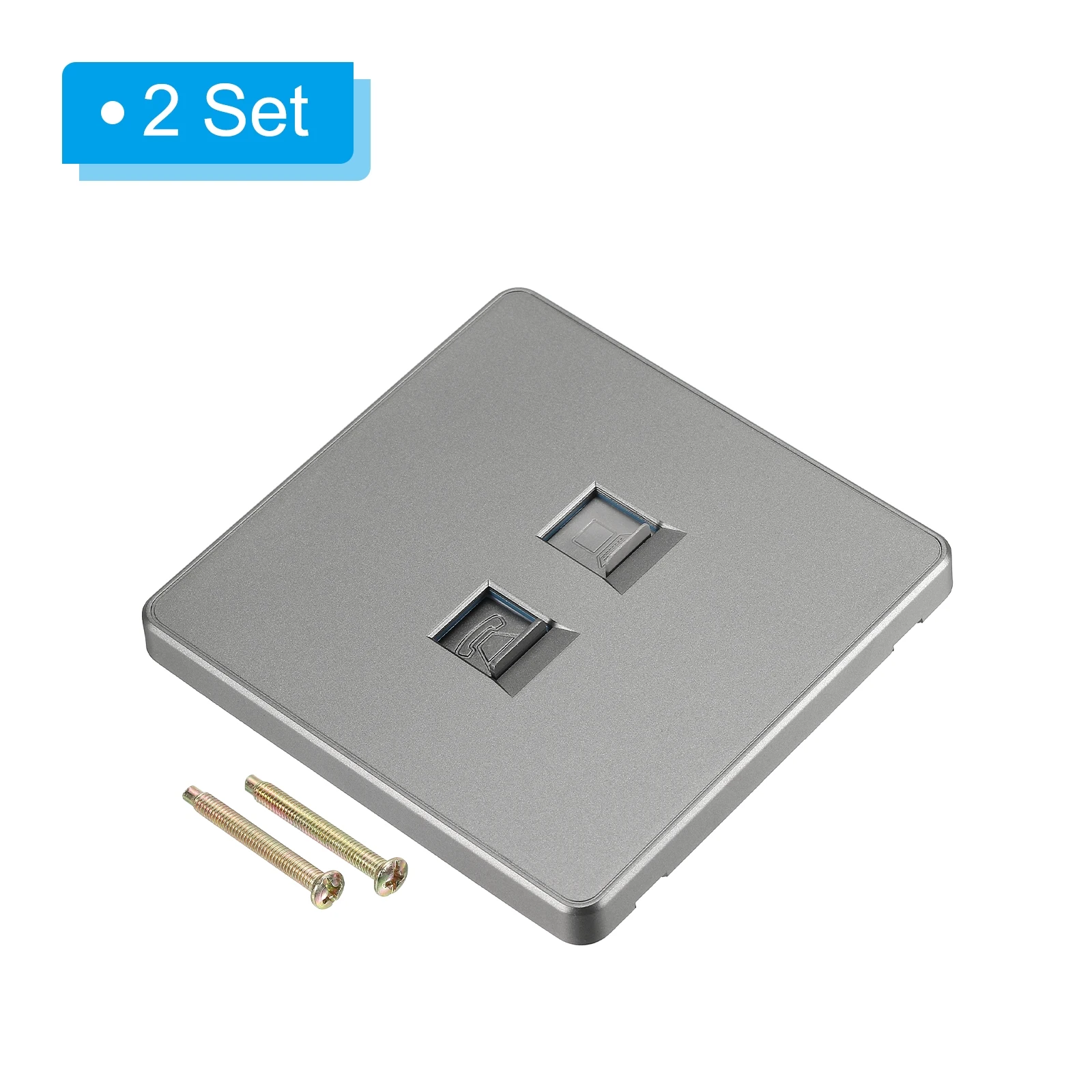 UXCELL 2Set RJ45 CAT6 Socket Telephone Wall Plate CAT6 Networking And Telephone Socket Panel for Home Office