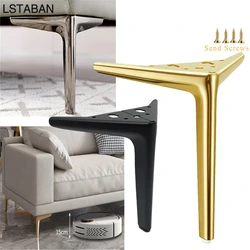 4PCS Patas de metal para muebles Gabinete de TV de acero al carbono Cama Patas de mesa de café Negro Oro Plata Escritorio Taburete Silla Pie Sofá Hardware Pata de repuesto 12-25 cm Carga larga 800 KG