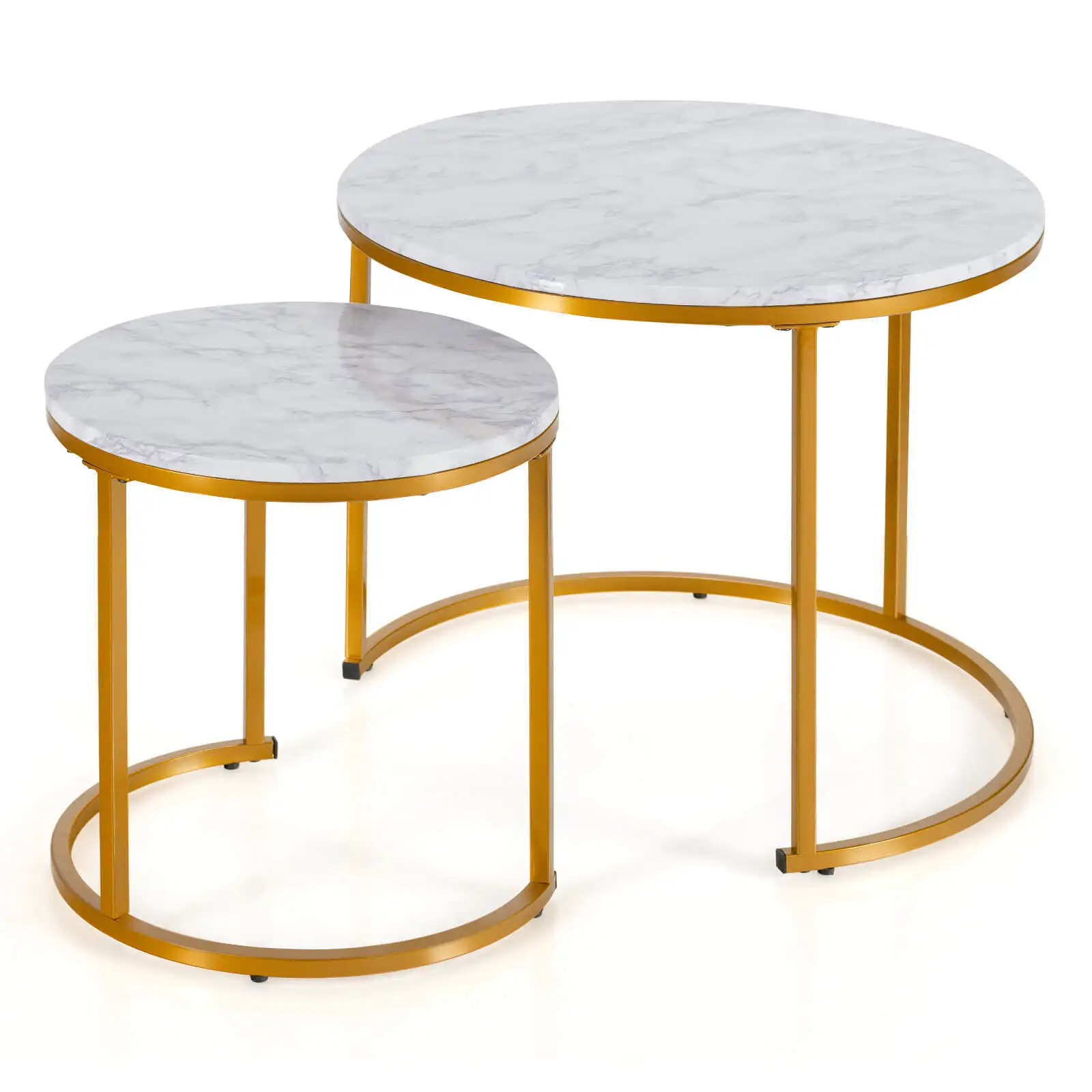 

Nesting Coffee Table Set of 2 for Balcony Living Room Modern Round Side Tables