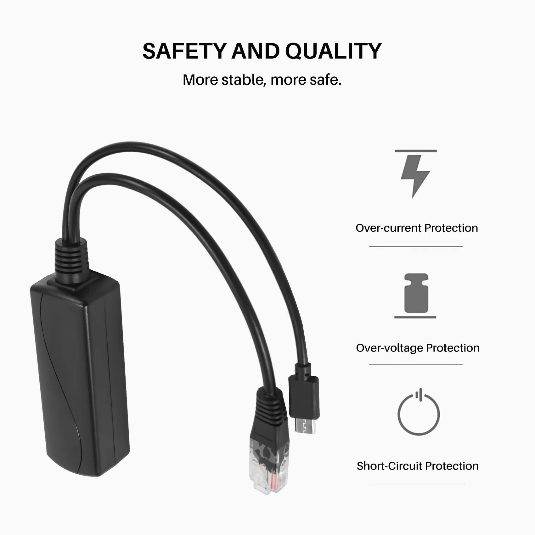 POE Power Supply Module Standard Isolated Splitter 48V To 5V2.4A USB Interface Splitter