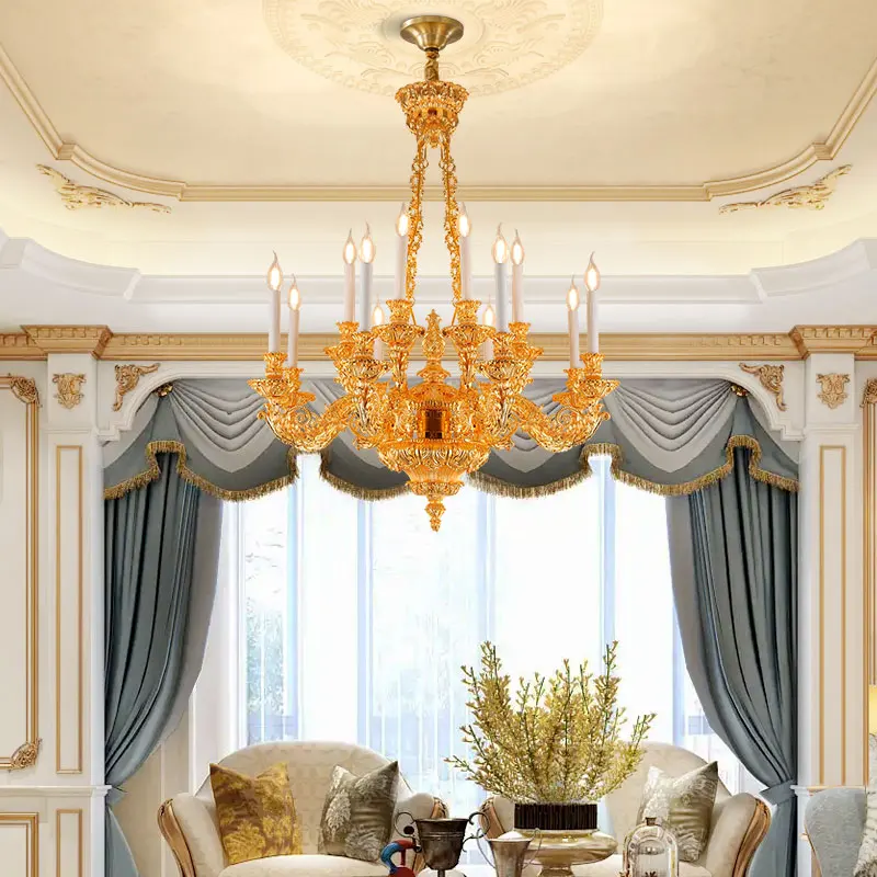 DINGFAN French High-End Villa Interior Decoration Lighting, Luxury Brass Living Room, Dining Room, Bedroom Chandelier