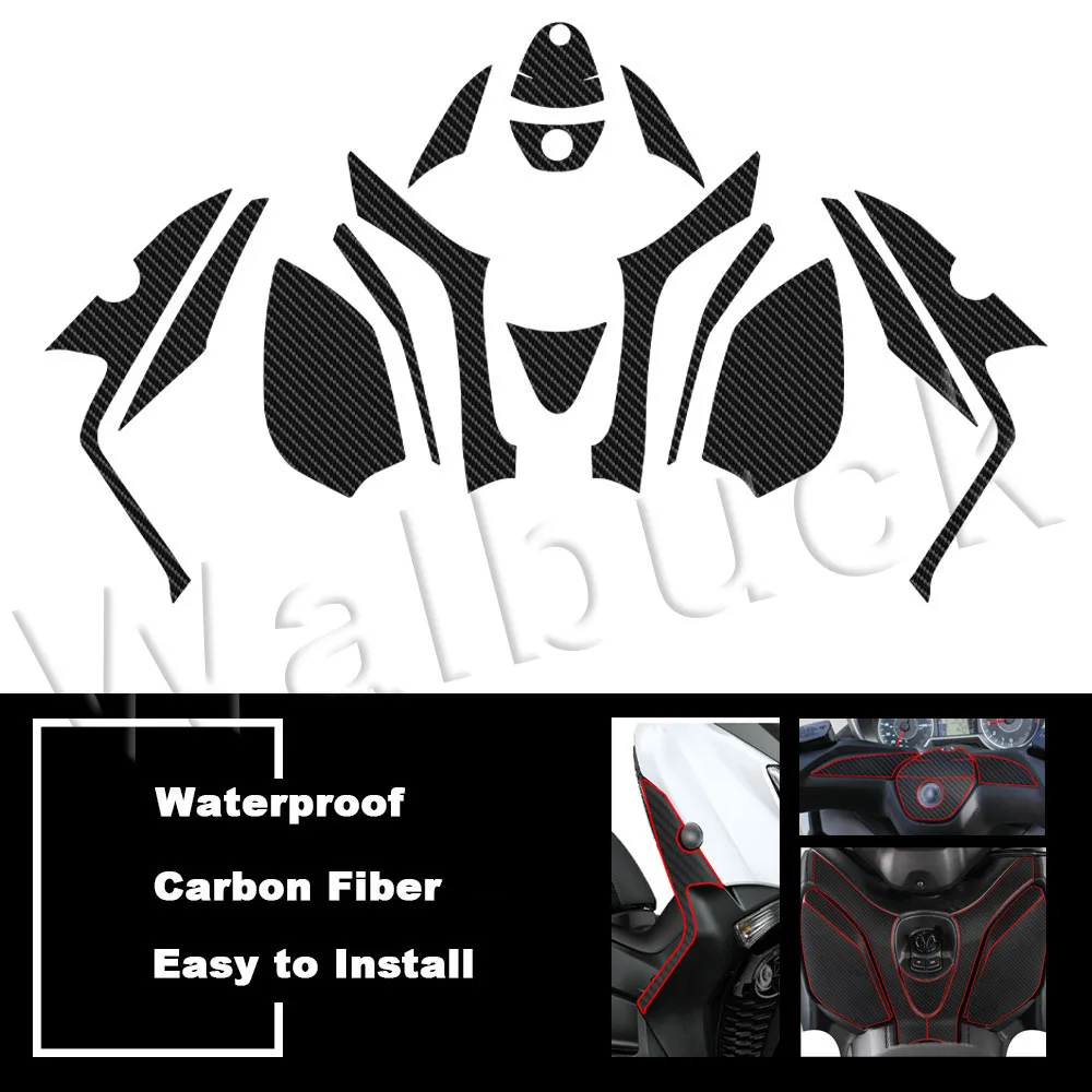 Carbon Fiber Fuel Tank Cover Sticker Rubber Fairing Protect Decal Accessories Waterproof For XMAX300 X-MAX300 xmax 300