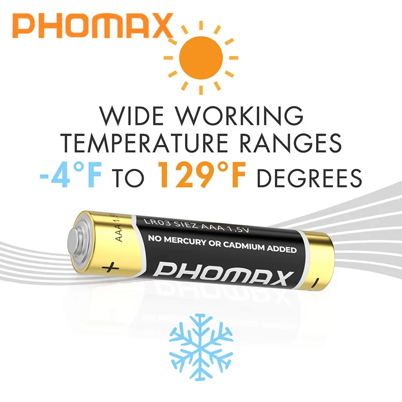 

PHOMAX 1.5V AAA Disposable Alkaline Dry Batteries High Capacity AA Batteries Suitable for Cameras Calculators Alarm Clocks Mice