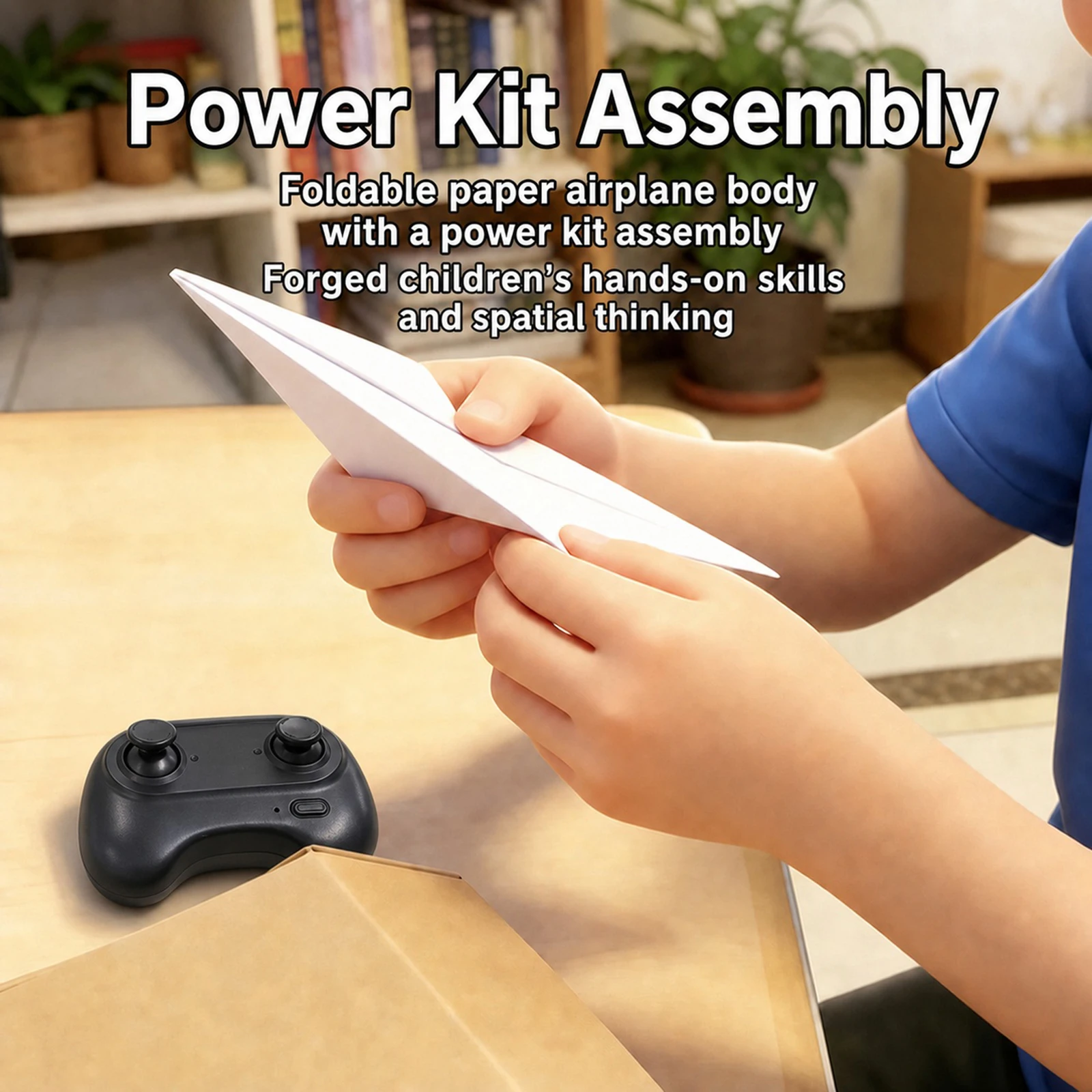 Rc-Paper Plane Ultra Lightweight Diy Model Airplanes Launcher Electric Remote Control Airplane for Science Education & Gift