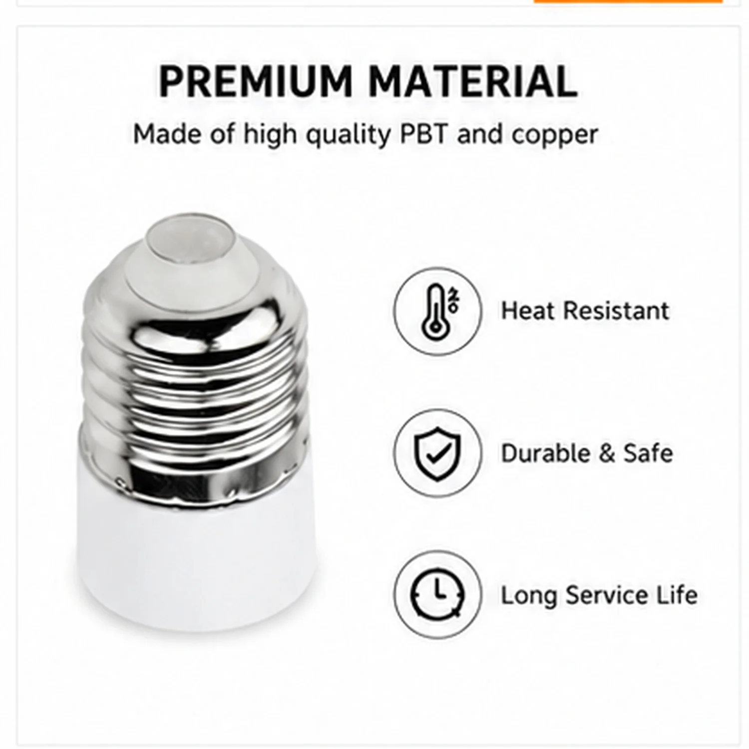 JOYINLED 1/10PCS E27 To E14 Light Socket Adapter, E27 Male To E14 Female Lamp Holder Converter for LED Bulbs, White Base, Indoor