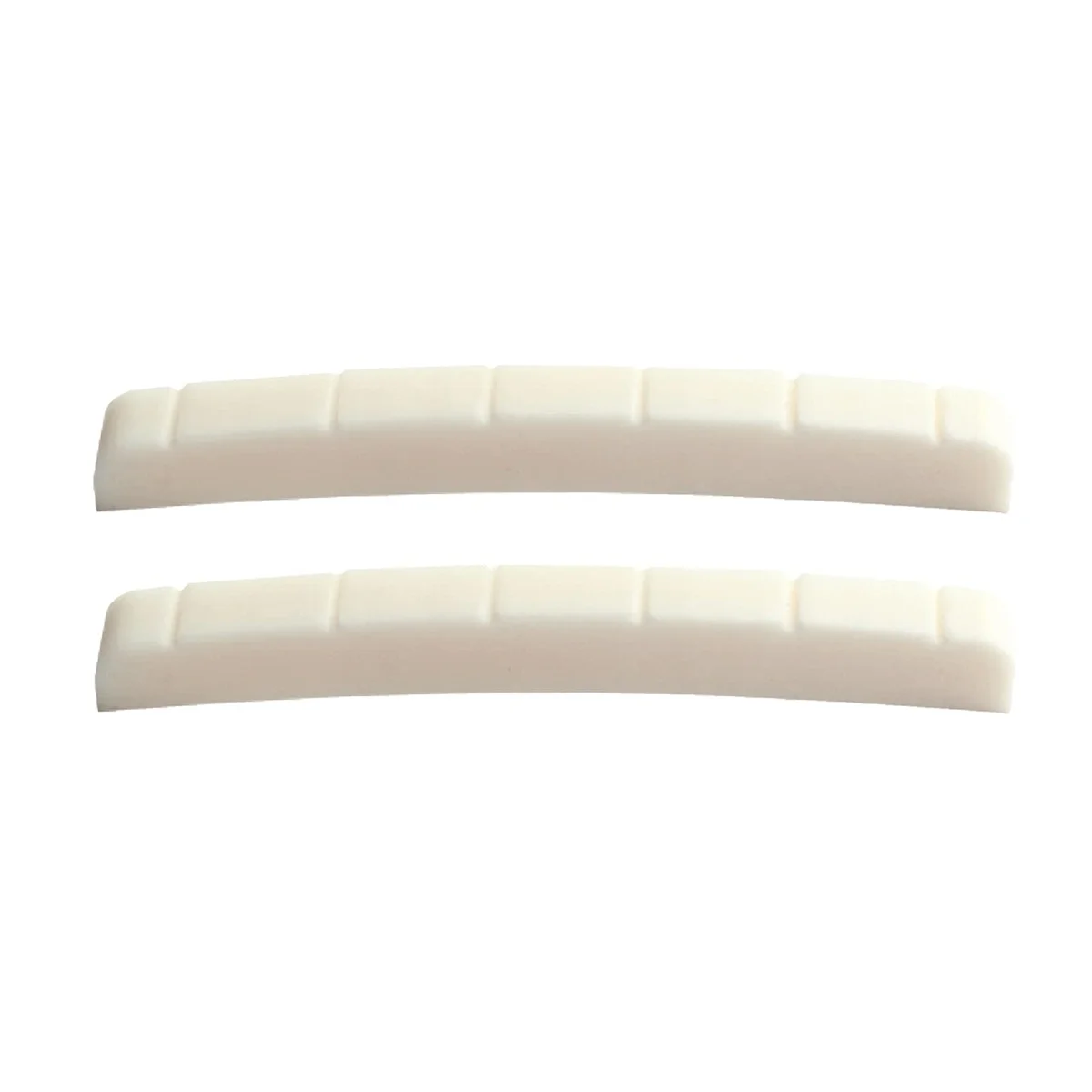 Miwayer 6 String Electric Guitar Bone Nut Curved Bottom Pre-Slotted Made of Real Bone (43 X 3.2 X 5/5.65/4.6mm 2 pcs)