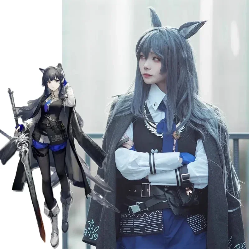

Anime Game Arknights Texas The Omertosa Cosplay Costume Full Set Clothes Women Men Halloween Roleplay Outfit Wig Shoes