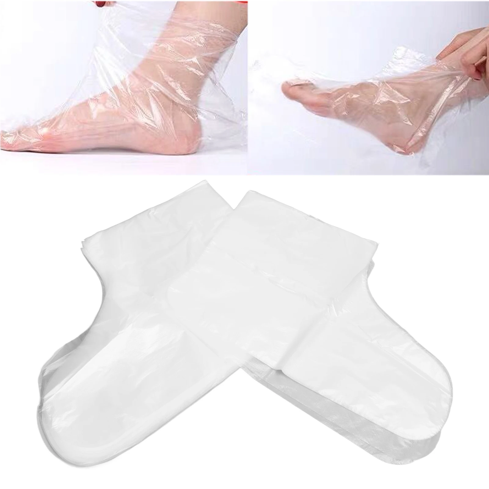 Masque pour les pieds jetable, 100 pièces, masque hydratant transparent pour les pieds, masques de beauté hydratants en plastique pour les soins de la peau, boutique d'acupuncture