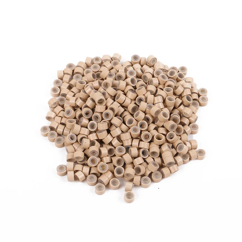 

1000 шт. 4,5 мм силиконовые алюминиевые трубки с покрытием, микрокольца, кольца-петли, бусины для волос для наращивания и плетения волос