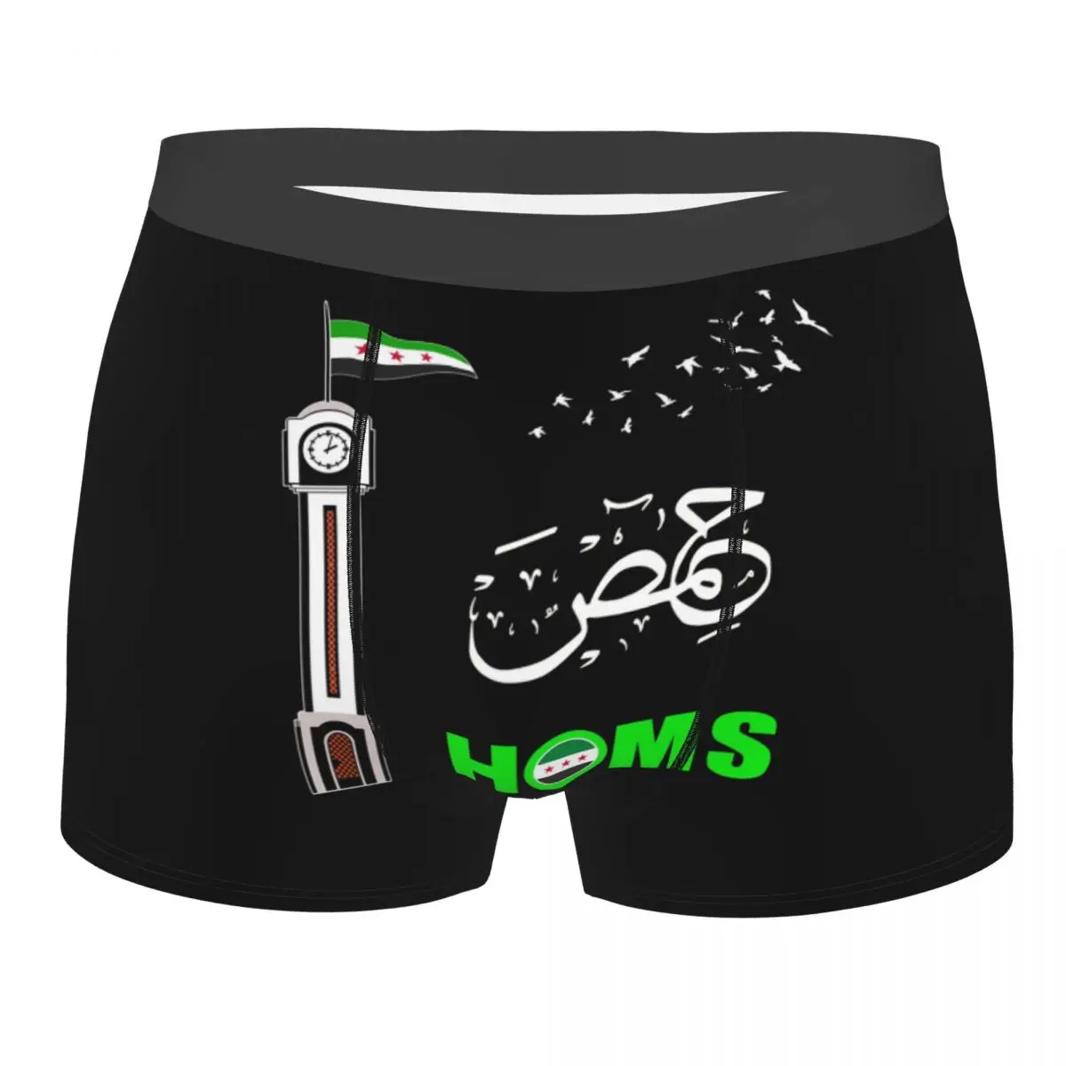 

Мужские боксеры с 3D-принтом флага города Хомс, Свободная Сирия, мягкие трусы-брифы