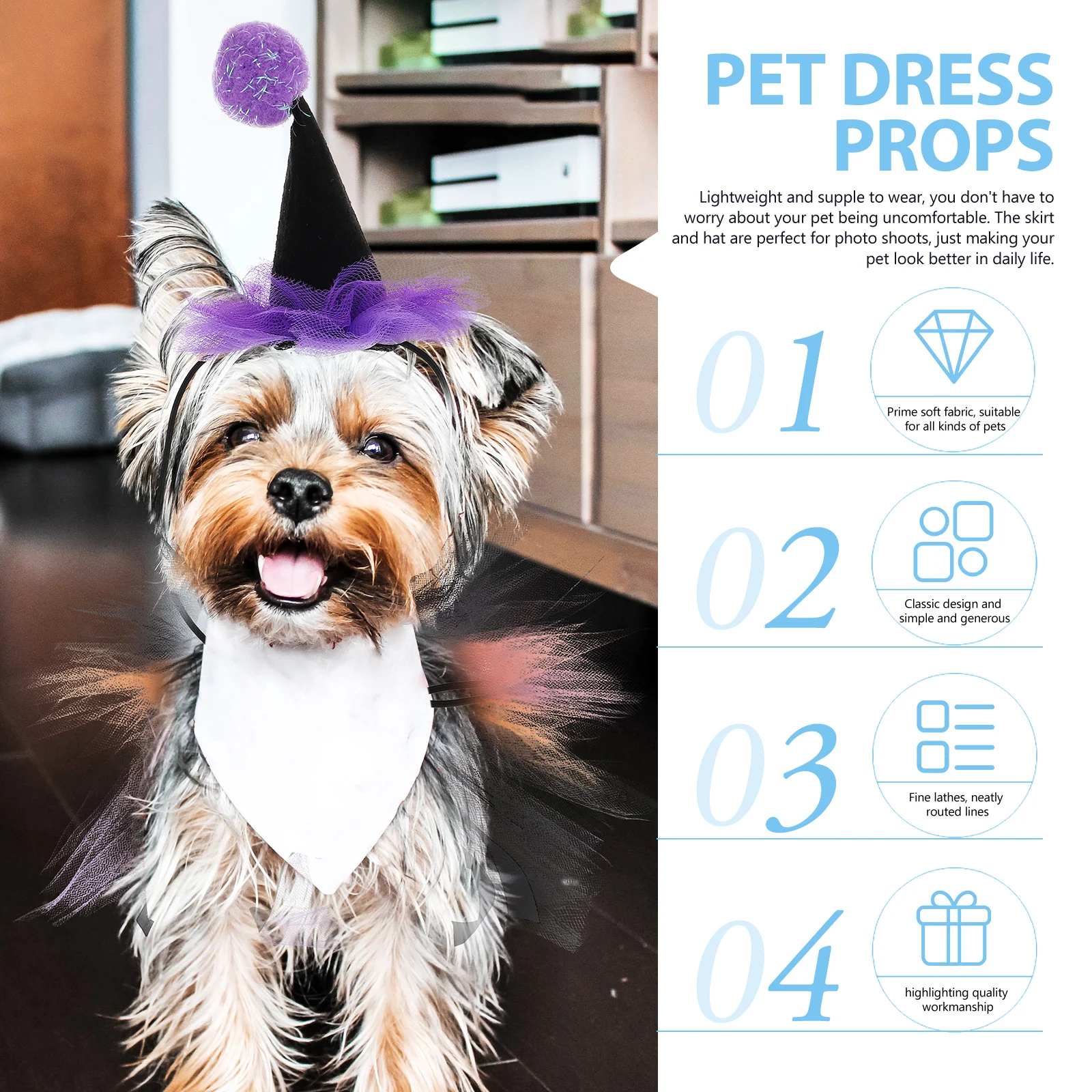 

Pet Clothing Festival Dog Cat Halloween Costume for Dogs Hat Unique Small Mesh Party