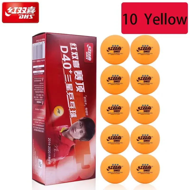 Original dhs 3 sterne d40 tischtennis bälle abs neues material 10 teile/paket ping pong bälle mit naht ittf zugelassene dhs bälle