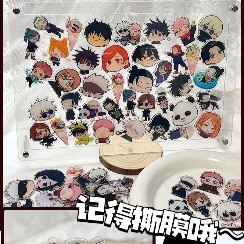 4cm 2cm 1cm Acrylic Patch Cartoon Anime Jujutsu Kaisen Gojo Satoru Handmade DIY PP Clip Keychain Accessories Material Wholesale