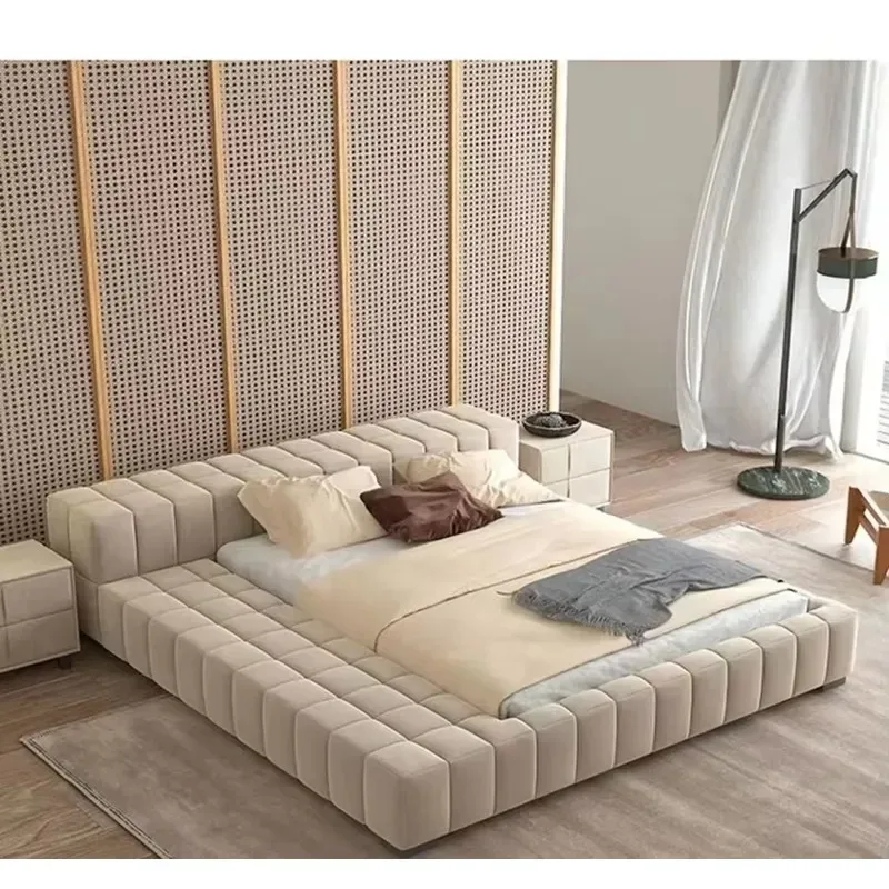 Low Platform Tatami Bed Frame Japan Style King Size Adult Floor Double Bed