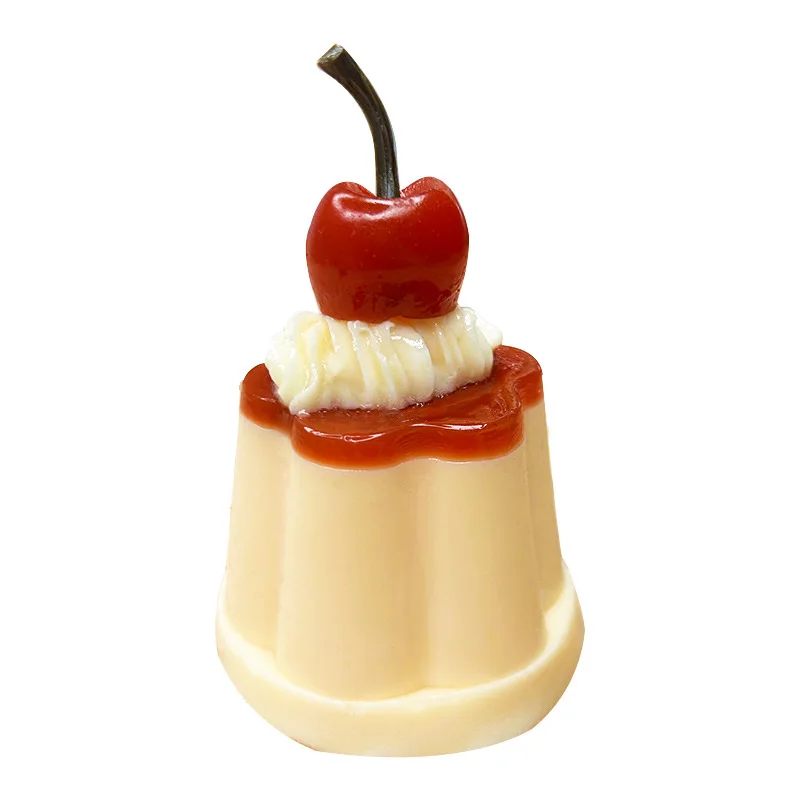 2024 Imitatie Karamel Pudding Dessert Nat Squishy Speelgoed Kawaii Kersenpudding Zacht Rubber Elastisch Jelly Speelgoed Meisje Cadeau Kids Speelgoed