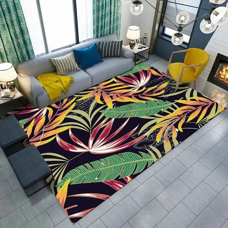 Tropical Plant Leaf Printed Floor Mat Door Front Decoration Home Living Room Floor Mat