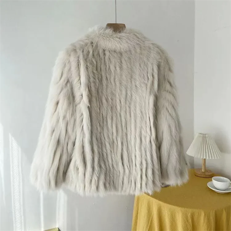 2024 Autumn/Winter Fox Fur Coat Thick Short Popular Fur Coat Lmitation Fur Grass Coat Female\'s Stand Up Collar High-End OutCoat