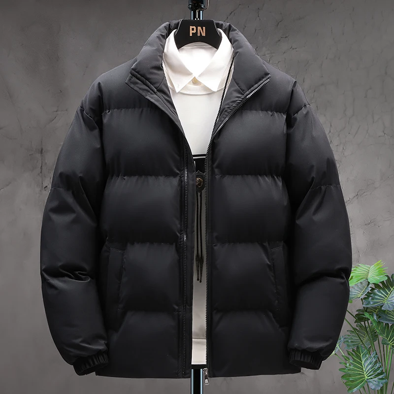 New 2022 Men\'s Winter Fashion Leisure Solid Color Cotton Jacket Loose Plus Size Keep Warm Cotton Jacket S-4XL