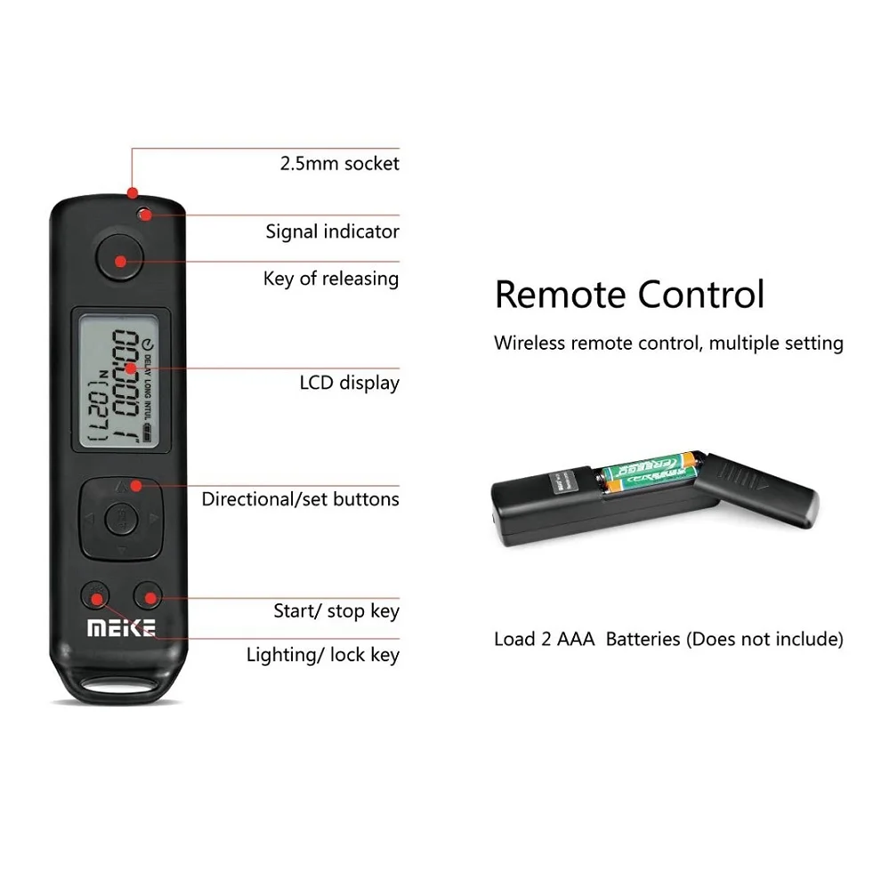 Meike MK-A7II Pro Professional  Vertical Battery Grip with 2.4 G Wireless Remote Control for Sony A7II A7MII A7RII A7SII Camera