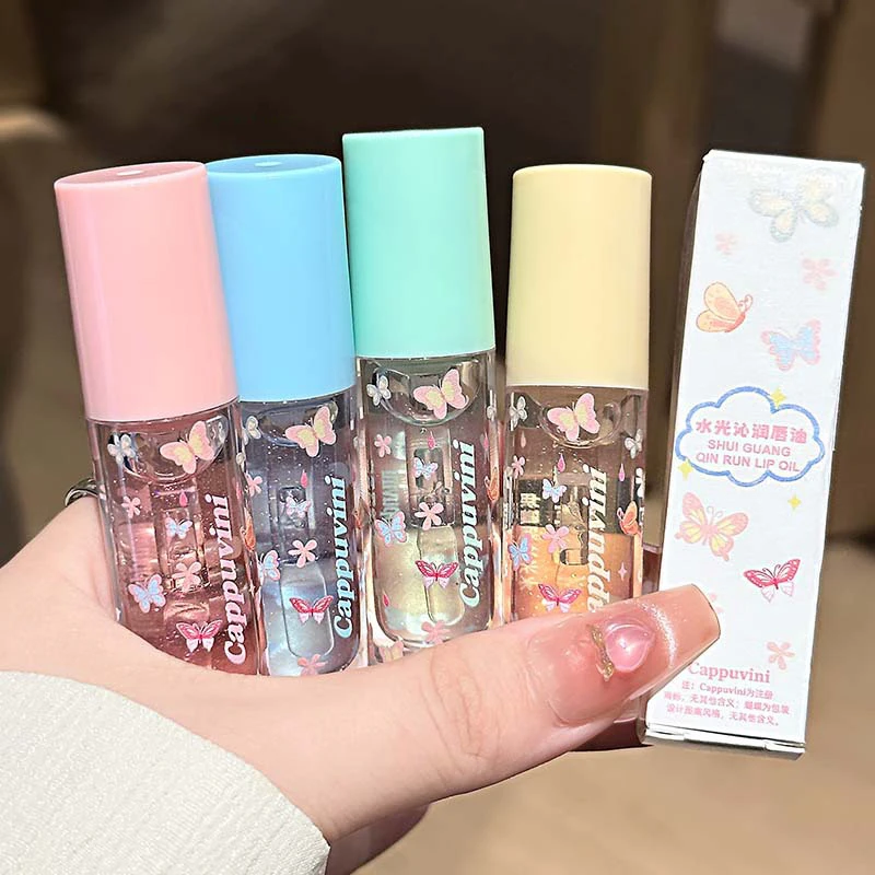 ลิปกลอส Cappuvini Moisturizing Water Light ชิมเมอร์เจลลี่เนื้อมิเรอร์ ลิปกลอสใส ชุ่มชื้น บำรุงริมฝีปากให้อวบอิ่ม