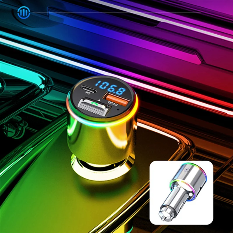 

A41T Car Bluetooth 5.3 MP3 Player Audio Transmitter Multi-Mode Connection Car Adapter Rapid Charger For All Cars