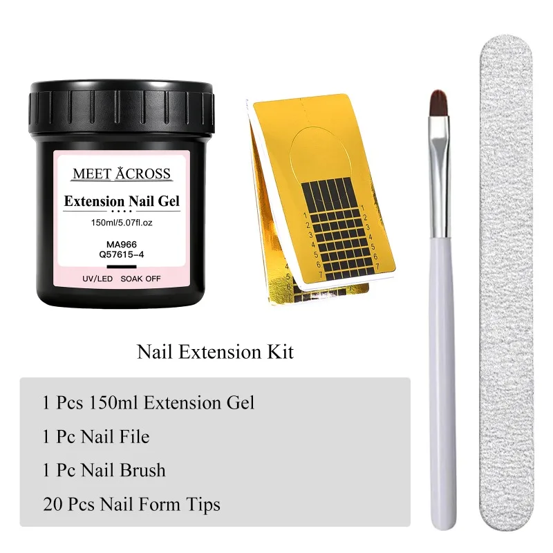 4pcs/set 150ml Large Capacity Extension Nail Gel Semi-Permanent UV/LED Gel Varnish Suitable for DIY Design Nail Art Prolong Tool