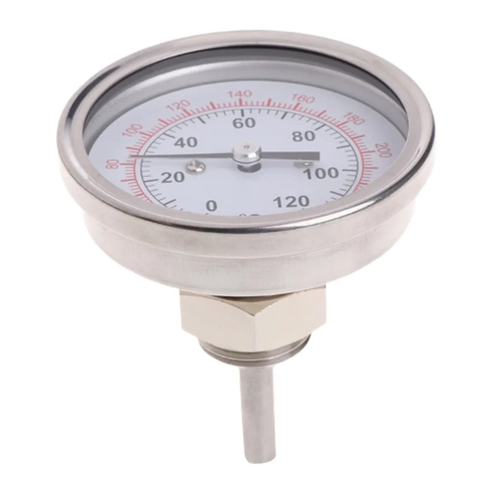 63mm Industrial Stainless Steel Thermometer for HomeFor Brewing Distillation with Dual Scale 0-250F 0-120C Accuracy
