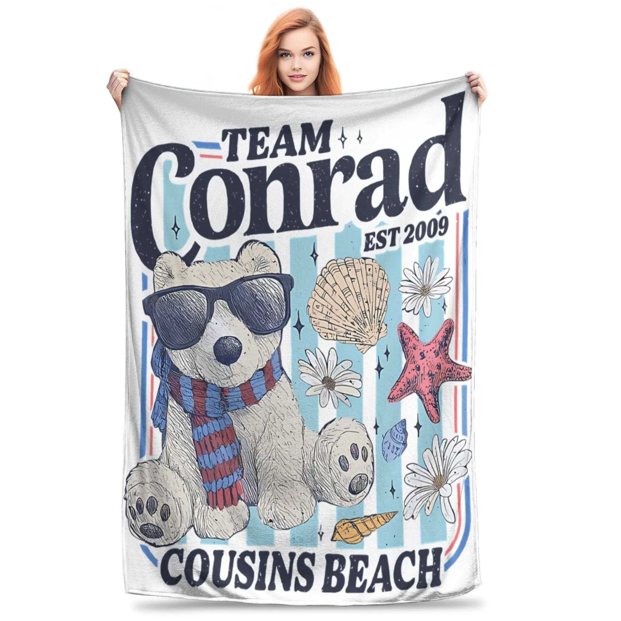 Team Conrad Turned Pretty Print Blanket For Men Women Super Soft Warm Summer Movie Beach Throw Blankets for Sofa Multiple Sizes