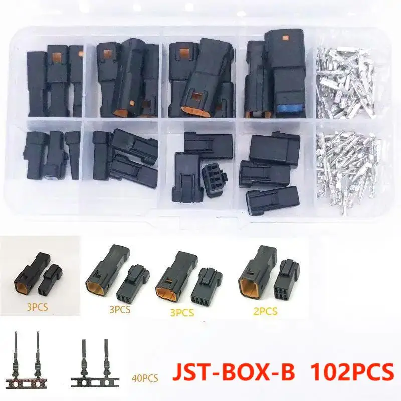 Combinatieset 2P 3P 4P 6P 8P 0.6Mm Waterdichte Draad Connector Stekker Mannelijke Vrouwelijke Aansluiting Jst Jwpf Elektrische Connector