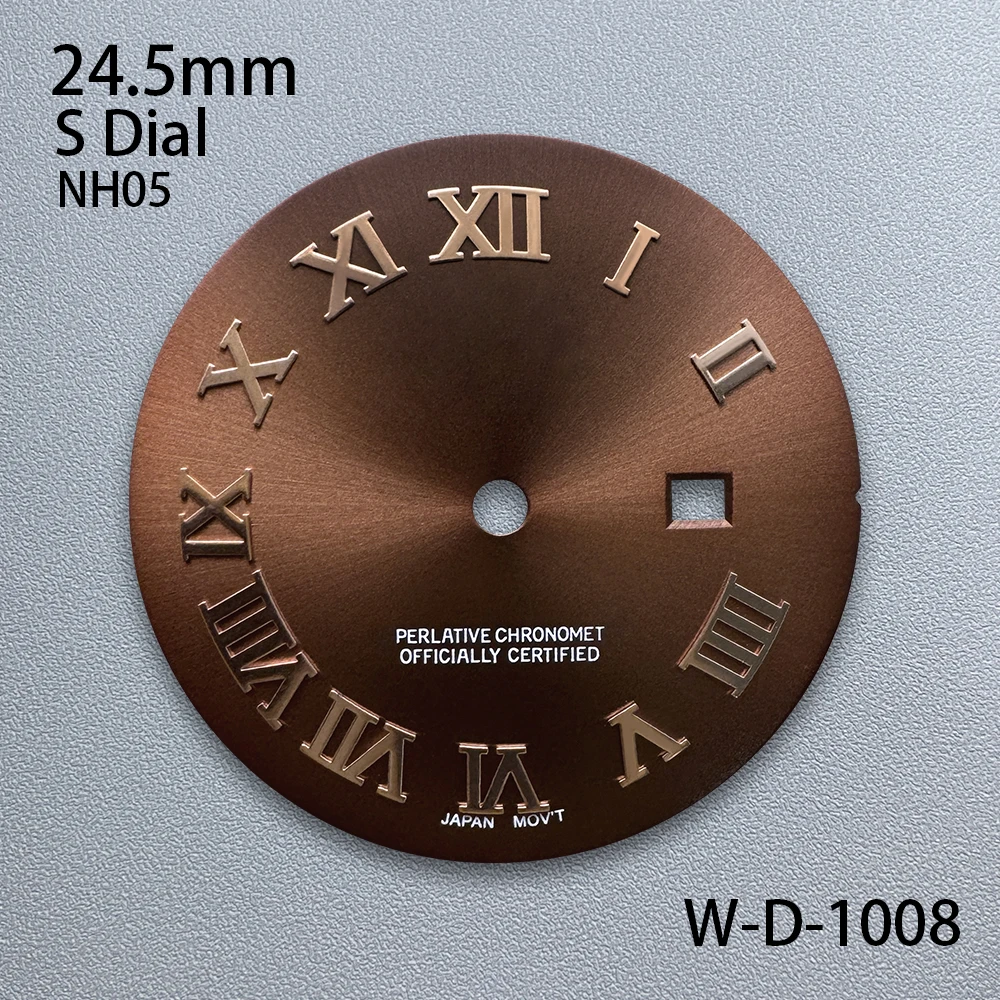 24.5mm S Logo Rome Dial Fit NH05 Japanese Movement High-Quality Sunburst  Female Style Dial Watch Modified Accessories