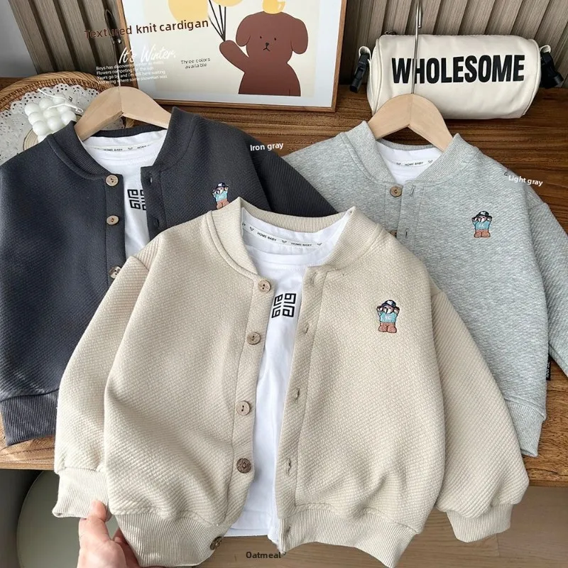 

Children's Outerwear Spring/Fall Boys' & Girls' Korean-Style Cardigan Tops Baby Loose-Fit Casual Versatile Baseball Jackets