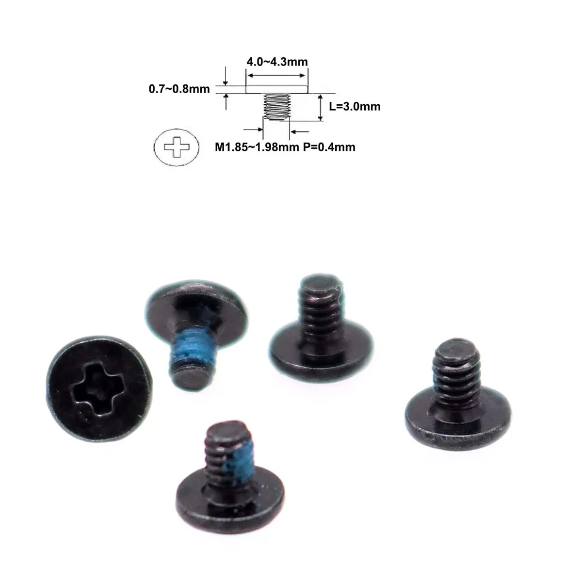 20/50/100Pcs M2x3mm Cross Flat Head Screw Fastener Replacement for Notebook M.2 SSD NVMe Heat Sink WiFi Card Screw (Black)