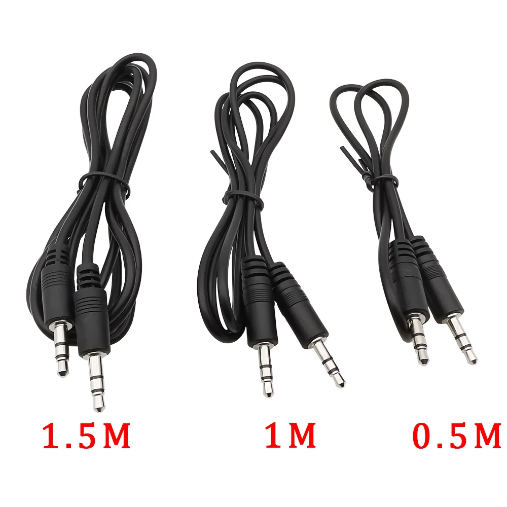 3.5mm Male To Male Audio Cable Connector 3.5mm Plug Stereo Audio Aux Cable Extension Wire For Car Phone Earphone 0.5M 1M 1.5M