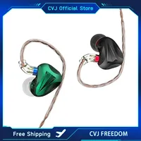 CVJ Freedom 4BA+1DD IEMS HIFI Best In-ear Wired Earphones Balanced Armature Monitor Headphone Earbuds with Tuning Switch