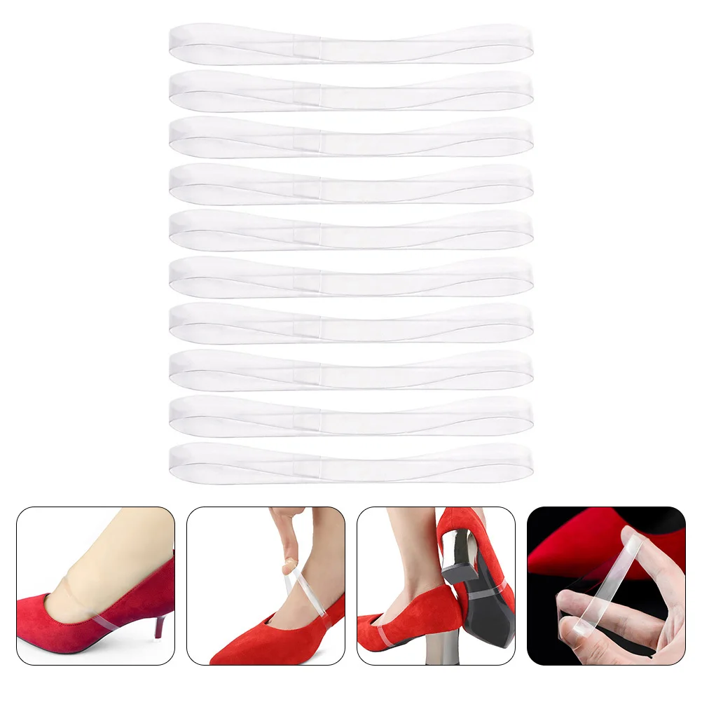 

5 Pairs Transparent Shoelaces High Heels Invisible Anti Slip Straps TPU Elastic Durable Women Shoe Accessories Fixing Straps