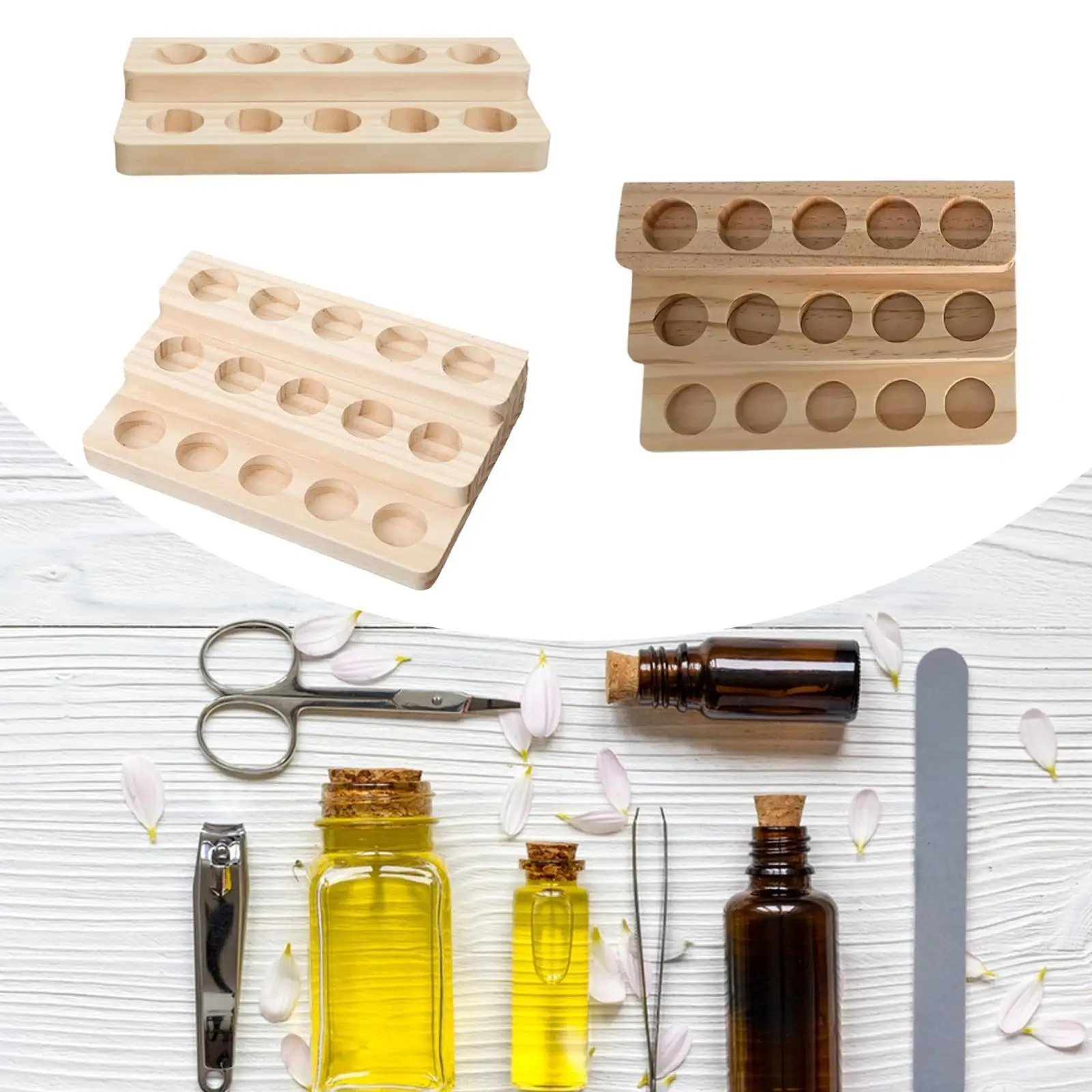 

Деревянный стол для хранения эфирных масел на Рождество, Новый год, праздник