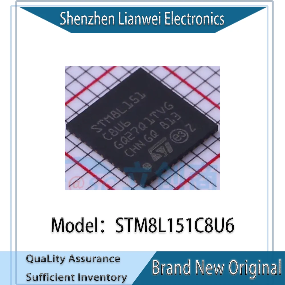

100% New Original STM8L151 STM8L151C8U6 IC MCU Chipset UFQFPN-48