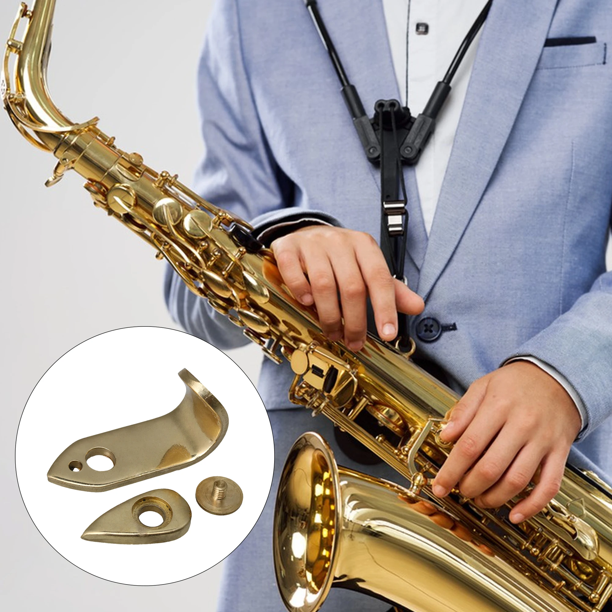 

Мундштук для тенор-саксофона Yibuy 9 # Зажим для любителей музыки с креплением для большого пальца